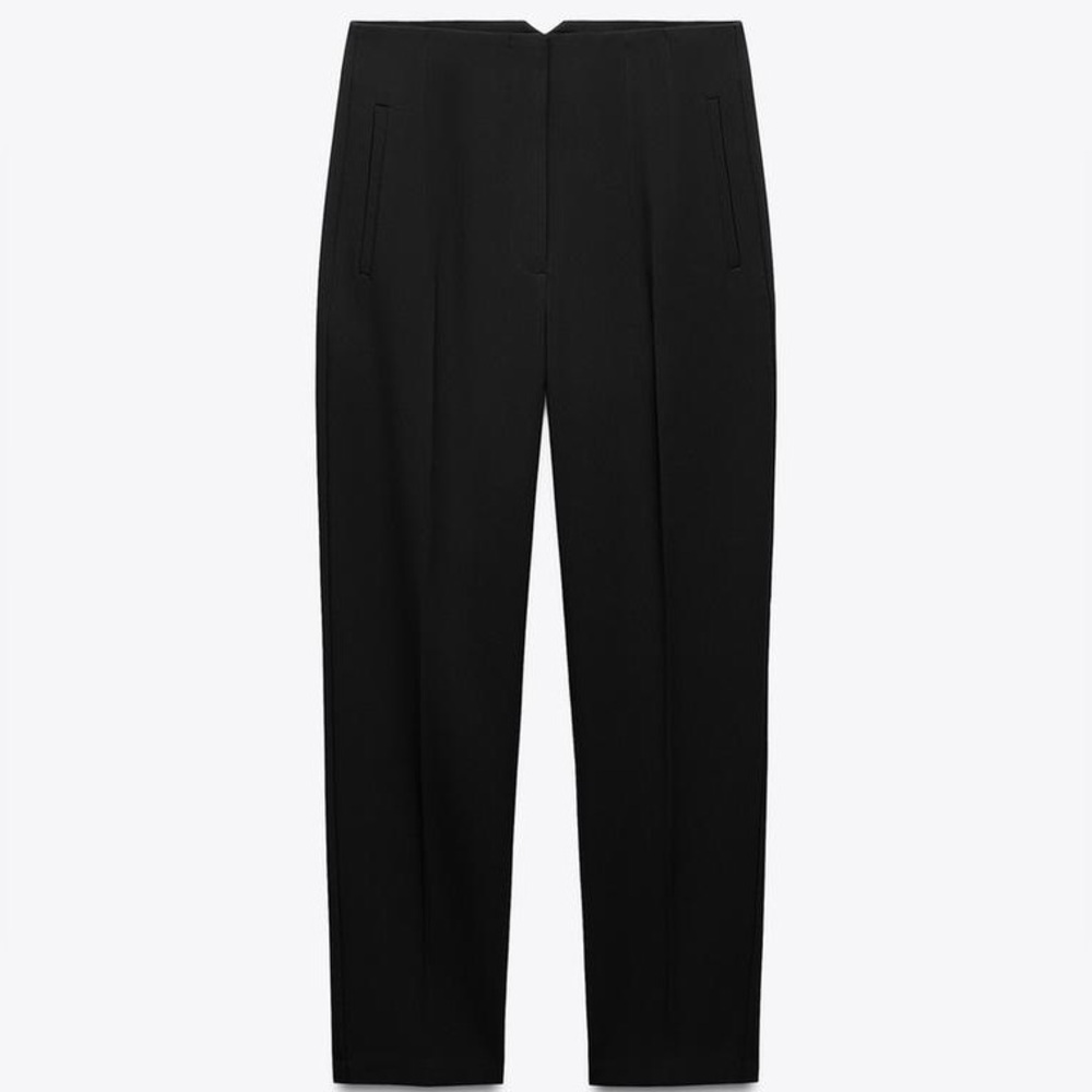Zara Black Tailored Straight-Leg Pants